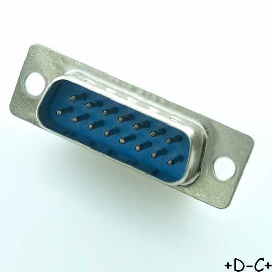 Connecteur D-SUB 15 broches male a souder sur fils