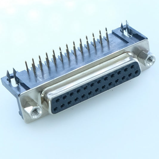 Connecteur D-SUB 25 broches coudé femelle norme EURO 9.4mm - Distri-Compo