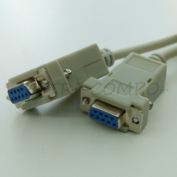 Cordon Null Modem D-SUB 9 broches femelle vers D-SUB 9 broches femelle 5m - Distri-Compo