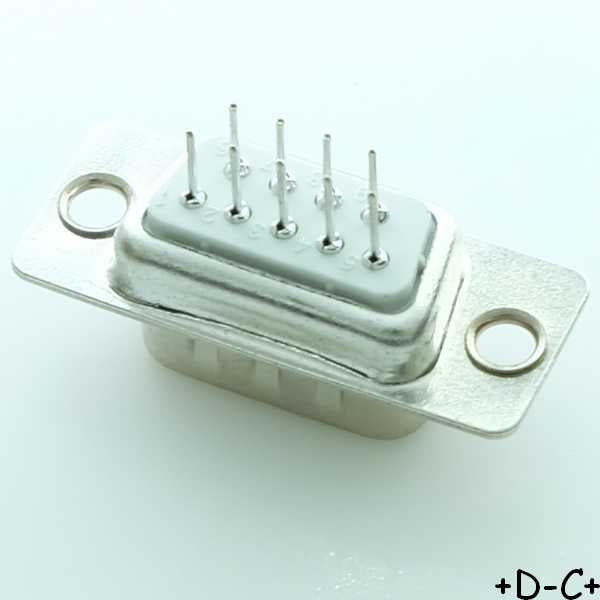 Connecteur D-SUB 9 broches mâle circuit imprimé
