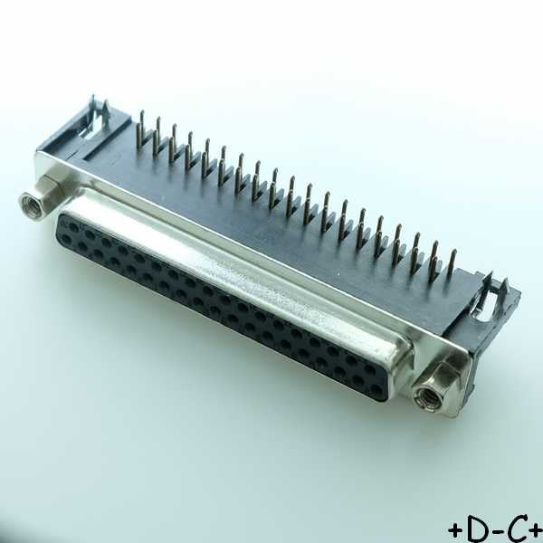 Connecteur D-SUB 37 broches coudé femelle norme EURO 9.4mm