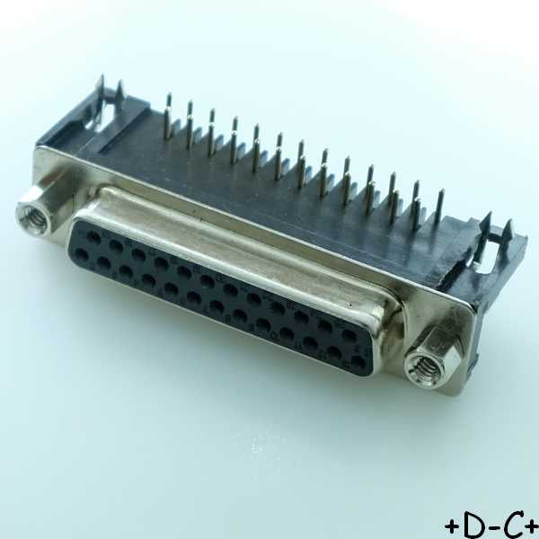 Connecteur D-SUB 25 broches coudé femelle norme EURO 9.4mm