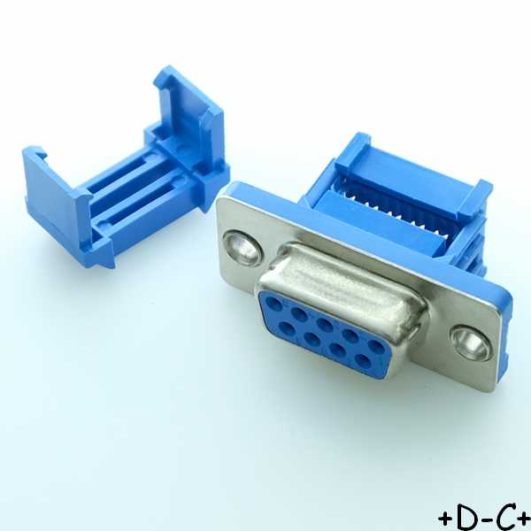 Connecteur D-SUB 9 broches femelle a sertir - Distri-Compo