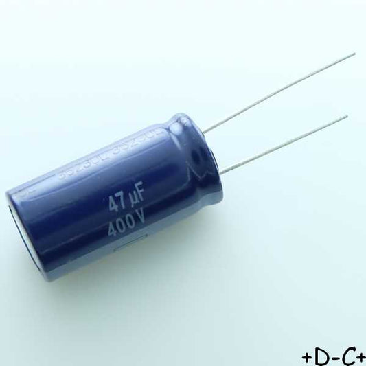 Condensateur 47µF 400V 16x31.5mm pas7.5 85° 2000h M-A Panasonic ECA2GM470