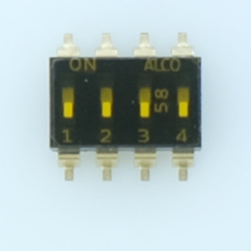 Dipswtich 4 positions SMD SPST 24V 25mA EDS04SGRSTU04Q TE