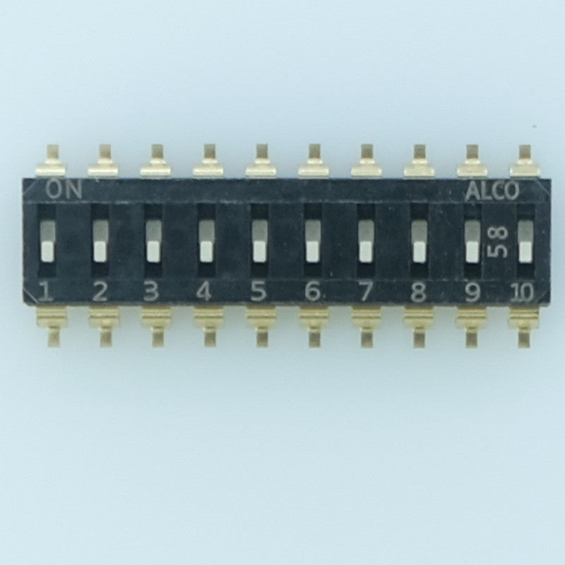 Dipswtich 10 positions SMD SPST 24V 25mA EDS10SGRNTU04Q TE