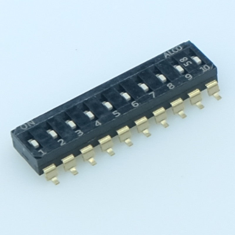 Dipswtich 10 positions SMD SPST 24V 25mA EDS10SGRNTU04Q TE