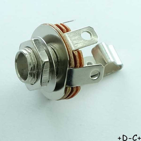 Embase jack 6.35mm mono encliquetable connexion soudée