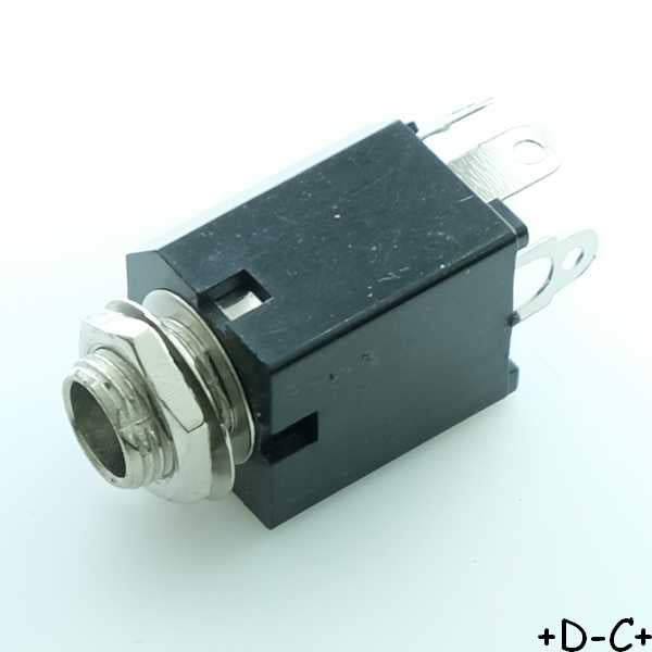 Embase Jack femelle 6.35mm mono contact commutation
