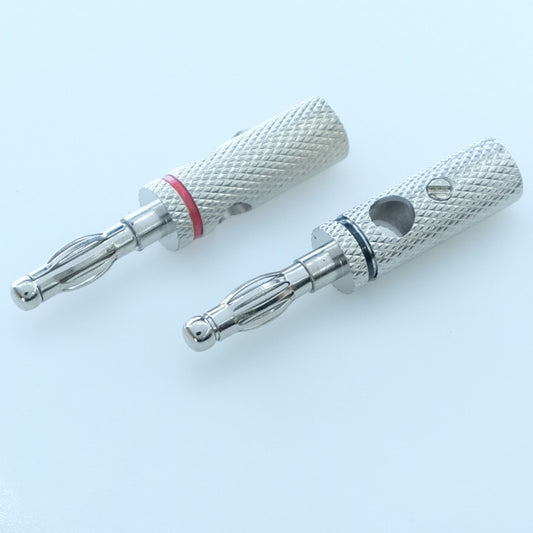 Fiche bannane 4mm mâle métal noire et rouge (lot de 2) - Distri-Compo