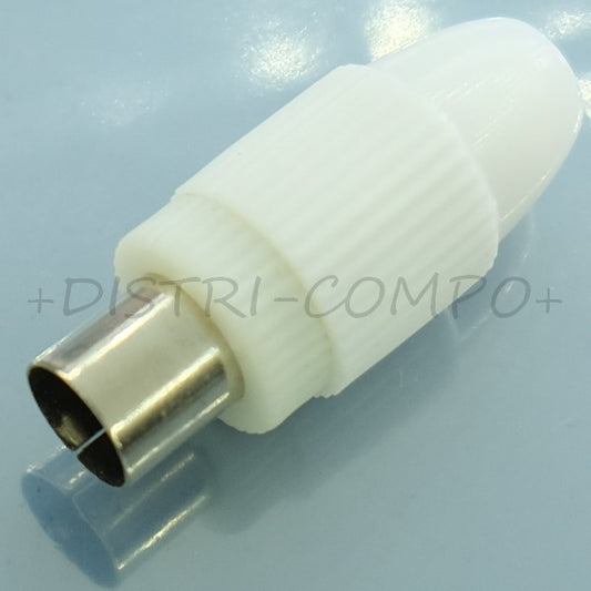 Fiche coaxiale femelle à visser 9.5mm plastique 75ohm