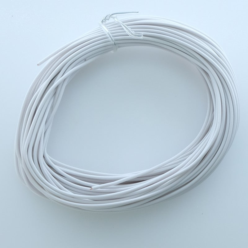 Fil de cuivre tressé isolé 1x0.14mm² 10m blanc - Distri-Compo