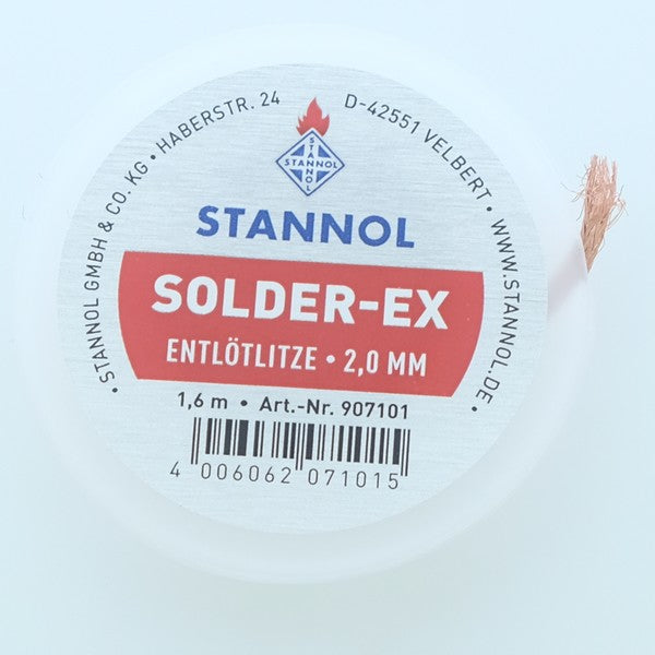 Tresse à déssouder cuivre 2mm 1m60 907101 Stannol