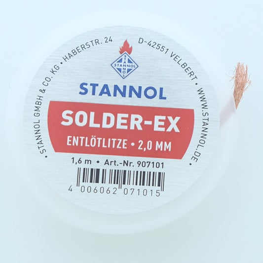 Tresse à déssouder cuivre 2mm 1m60 907101 Stannol