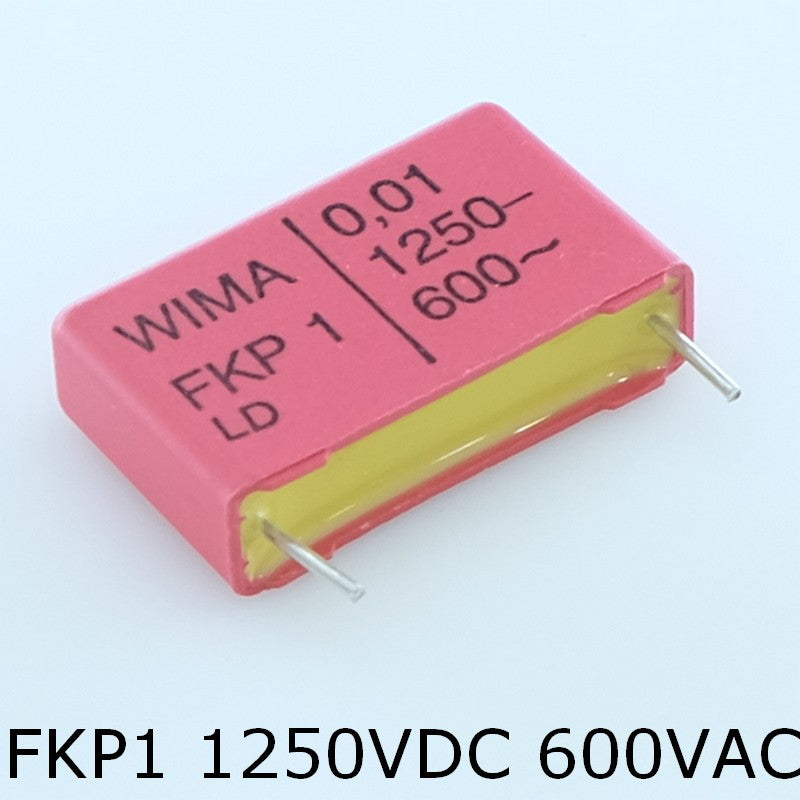 Condensateur impulsion FKP1 10nF 1250VDC 600VAC 7x16.5x26.5mm pas22.5 5% Wima - Distri-Compo