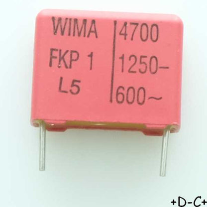 Condensateur impulsion FKP1 4.7nF 1250VDC 600VAC 7x14x18mm pas15 5% Wima