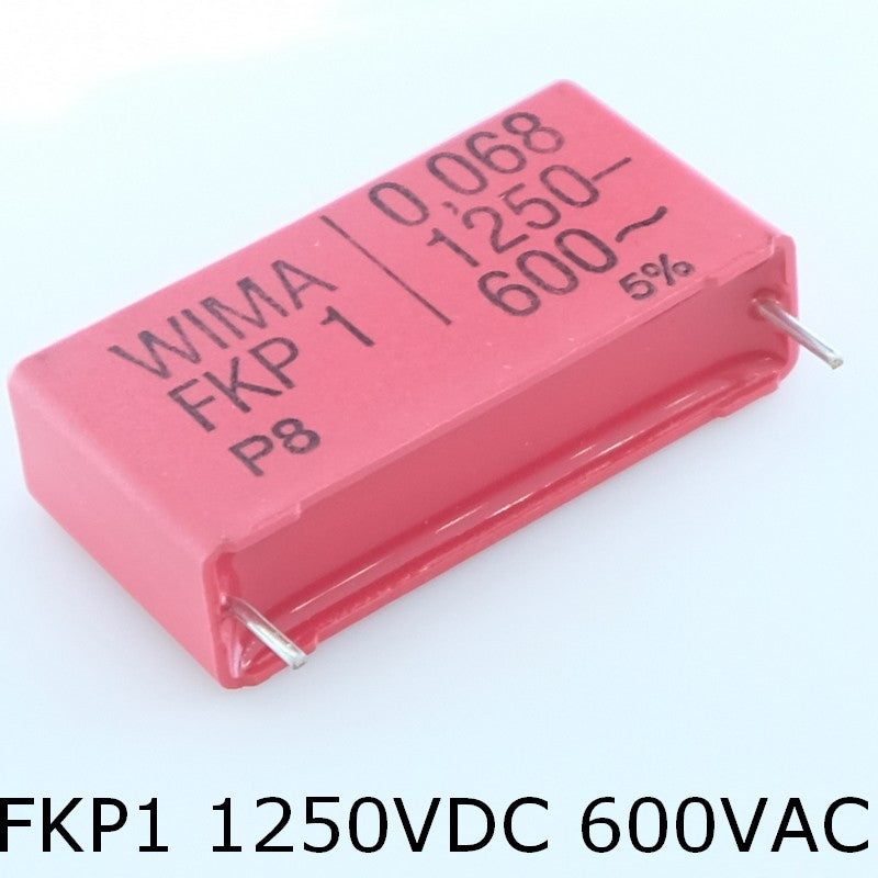 Condensateur impulsion FKP1 68nF 1250VDC 600VAC 11x22x41.5mm pas37.5 5% Wima