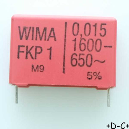 Condensateur impulsion FKP1 15nF 1600VDC 650VAC 11x21x31.5mm pas27.5 5% Wima