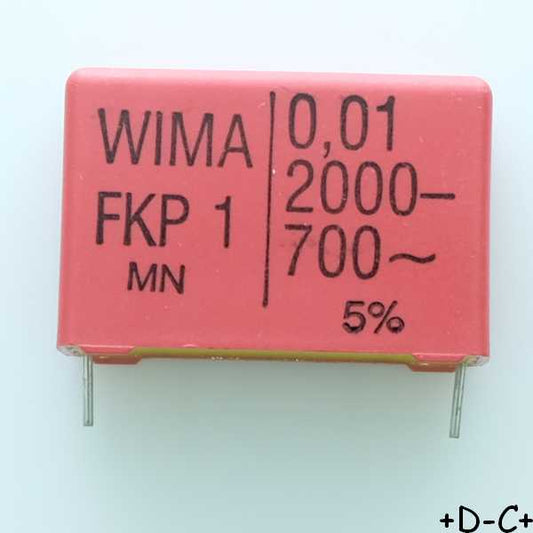 Condensateur impulsion FKP1 10nF 2000VDC 700VAC 11x21x31.5mm pas27.5 5% Wima