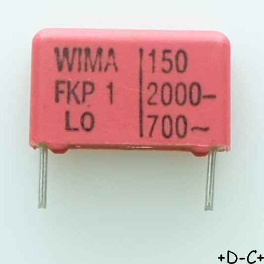 Condensateur impulsion FKP1 150pF 2000VDC 700VAC 5x11x18mm pas15 10% Wima