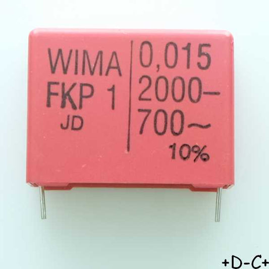 Condensateur impulsion FKP1 15nF 2000VDC 700VAC 13x24x31.5mm pas27.5 10% Wima