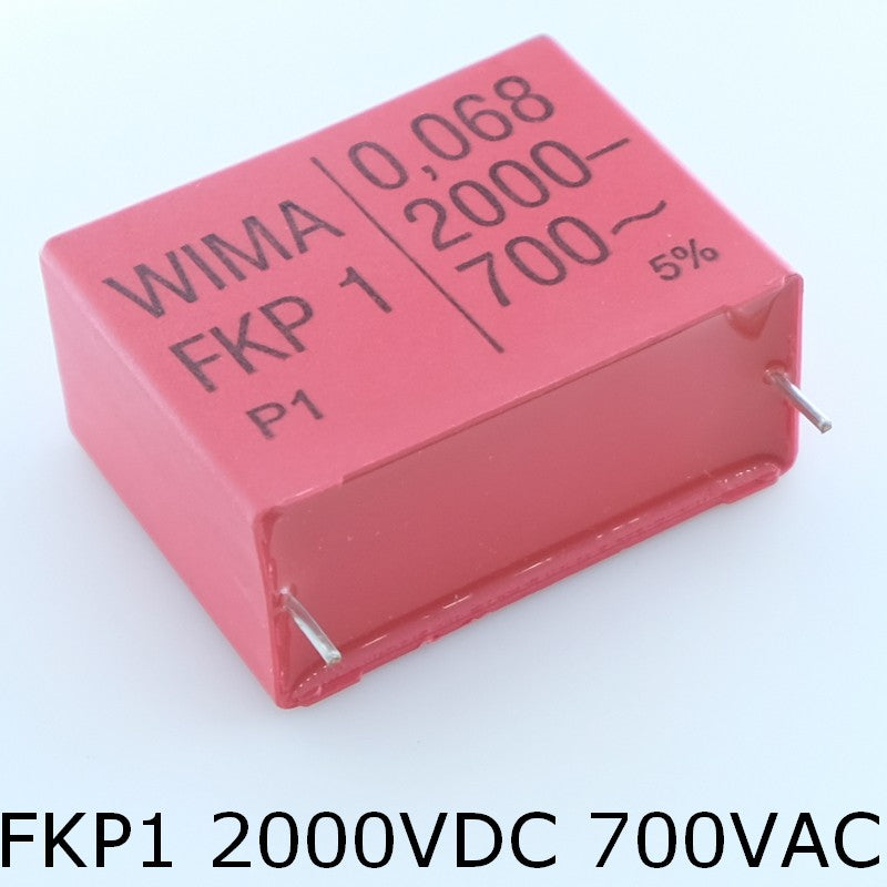 Condensateur impulsion FKP1 68nF 2000VDC 700VAC 19x32x41.5mm pas37.5 5% Wima - Distri-Compo