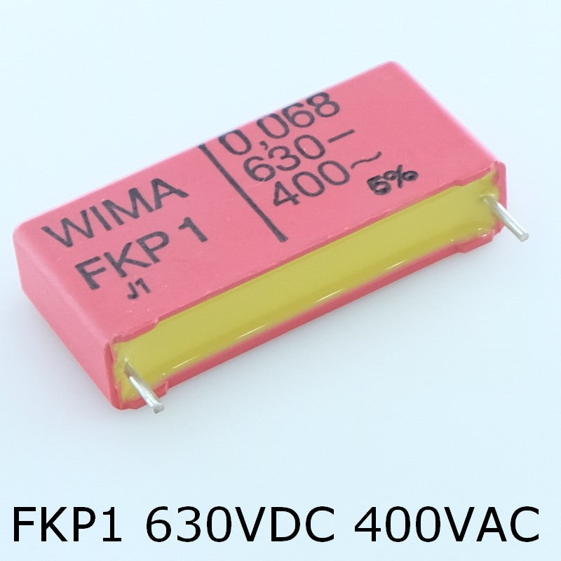 Condensateur impulsion FKP1 68nF 630VDC 400VAC 9x19x41.5mm pas37.5 5% Wima - Distri-Compo