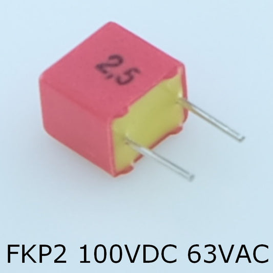 Condensateur FKP2 22nF 100VDC 63VAC pas 5mm