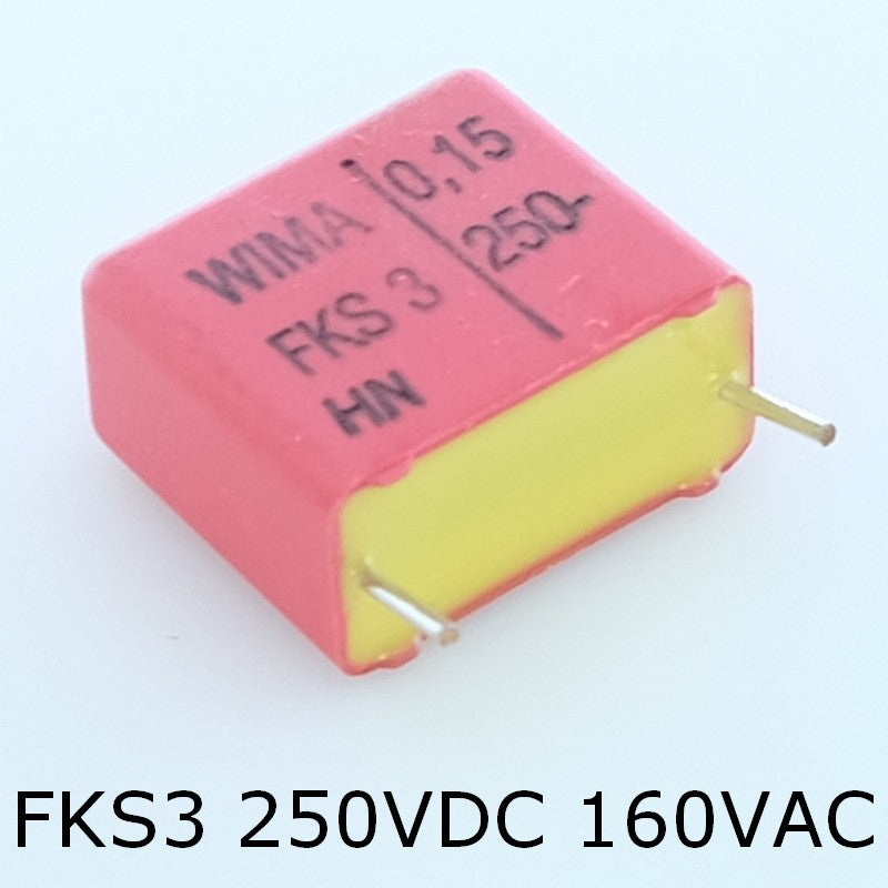 Condensateur FKS3 150nF 250VDC 160VAC pas 15mm