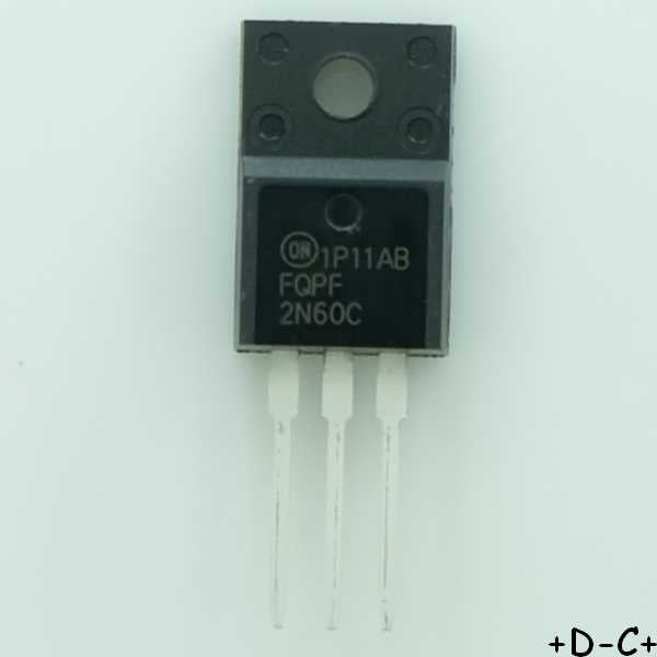 FQPF2N60C Transistor MOSFET N-CH 600V 2A TO-220FP ONS RoHS