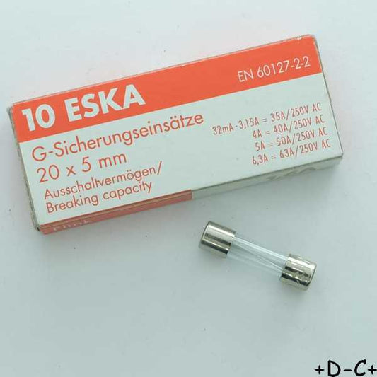 Fusible 250mA verre rapide 5x20mm 250V Eska (boite de 10)