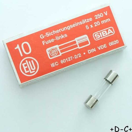 Fusible 500mA rapide 5x20mm verre 250V Siba (boite de 10)
