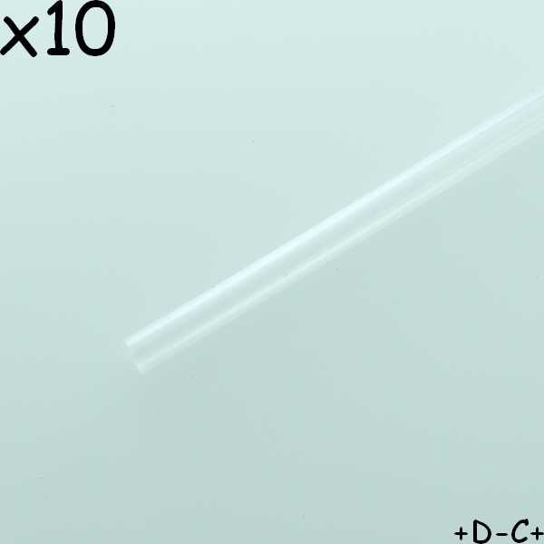 Gaine thermorétractable 3.2mm transparent 2:1 polyoléfine 10cm 125° (lot de 10) - Distri-Compo