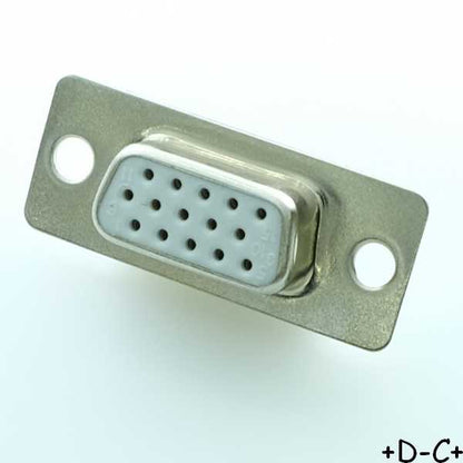 Connecteur D-SUB 15 broches haute densité femelle à souder sur fils