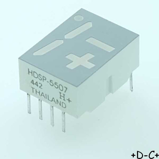 HDSP-5507 Afficheur 7 segments rouge 20mA 2.1V 14.22mm