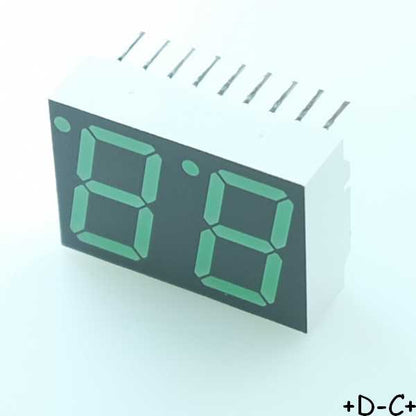 HDSP-5621 Afficheur LED 7 segments double vert 10mA 2.1V