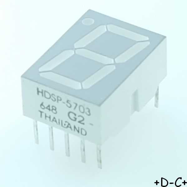HDSP-5703 Afficheur LED 7 segments Jaune 14.22mm