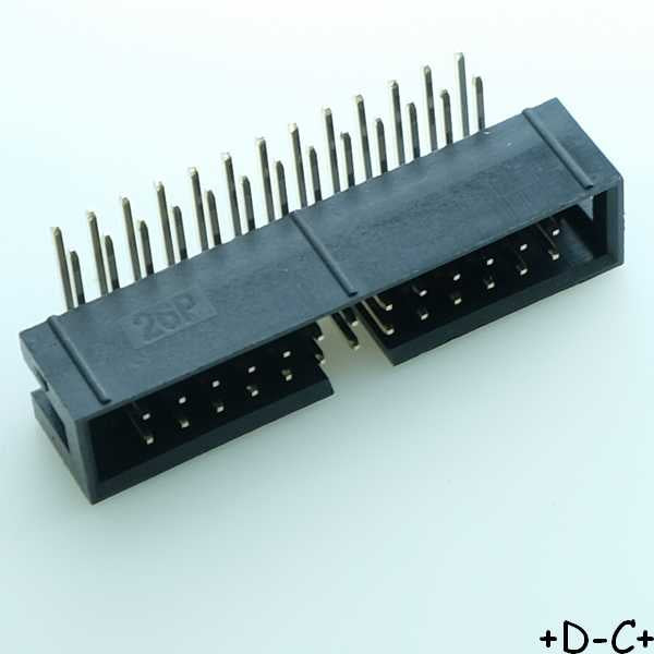 Connecteur HE10 26 points mâle coudé 2.54mm