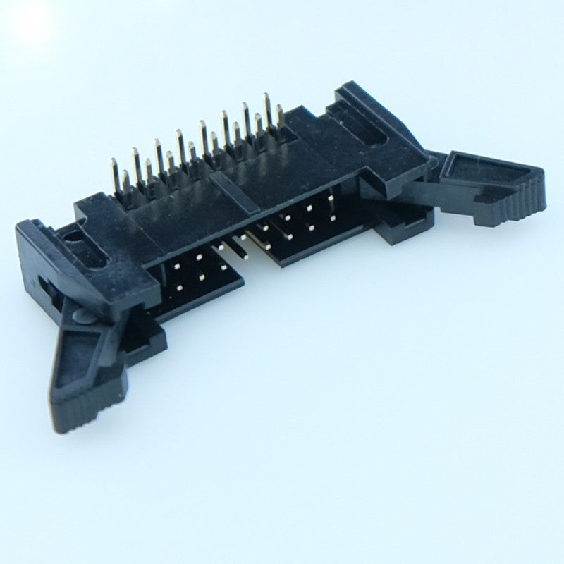 Connecteur HE10 16 points mâle coudé  verrouillage 2.54mm