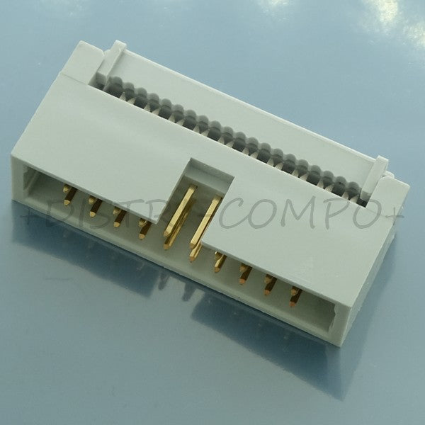 Connecteur HE10 20 points mâle à sertir câble plat 2.54mm