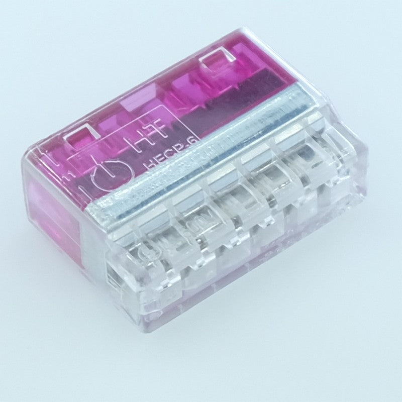 Bornier 6 voies enfichable 24A 2.5mm² Hellermann