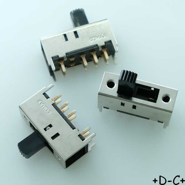 Commutateur à glissière 300mA 30V 3 positions COMAX SS-23H02 (lot de 3)