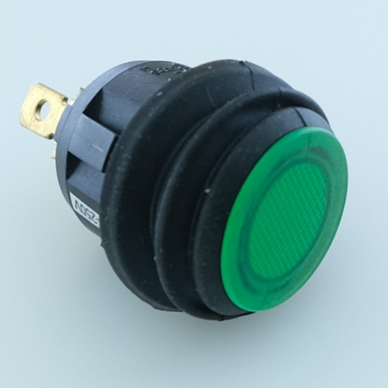 Interrupteur bascule rond unipolaire IP65 ON OFF 250V 10A Vert - Distri-Compo
