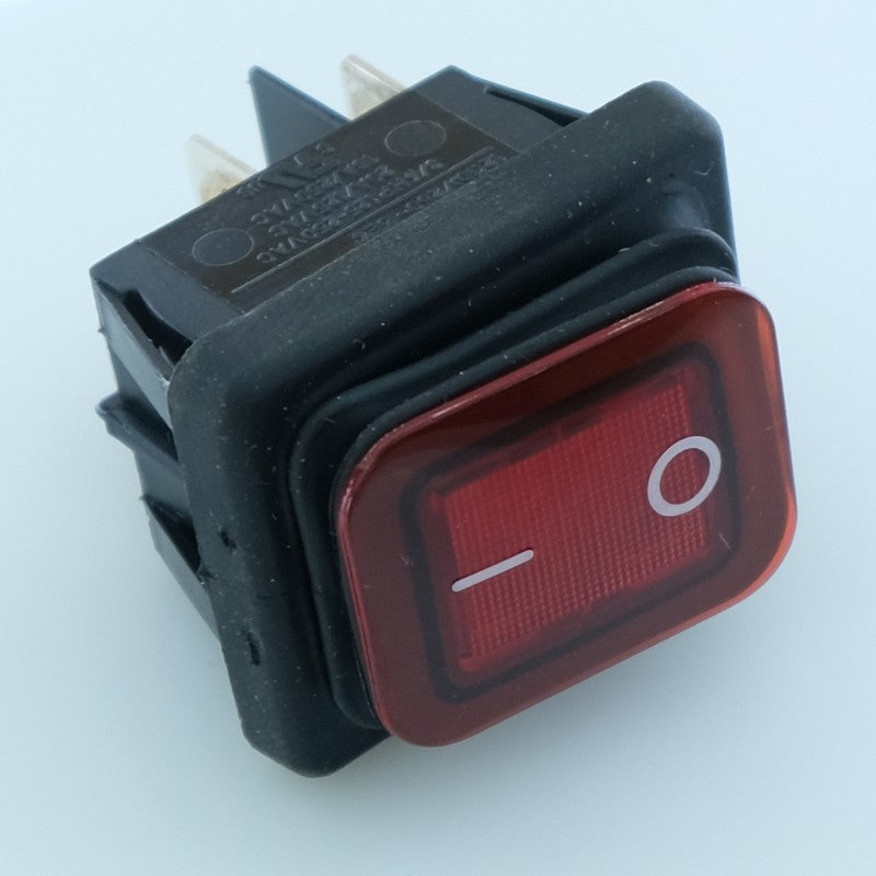 Interrupteur rectangulaire IP65 bipolaire 30.6x22mm ON OFF rouge