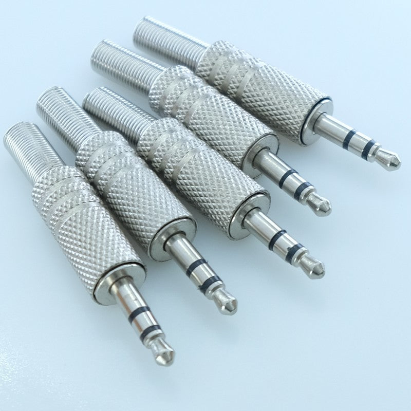 Fiche Jack 3.5mm Stéréo mâle à souder métal 1800 Adafruit (lot de 5)