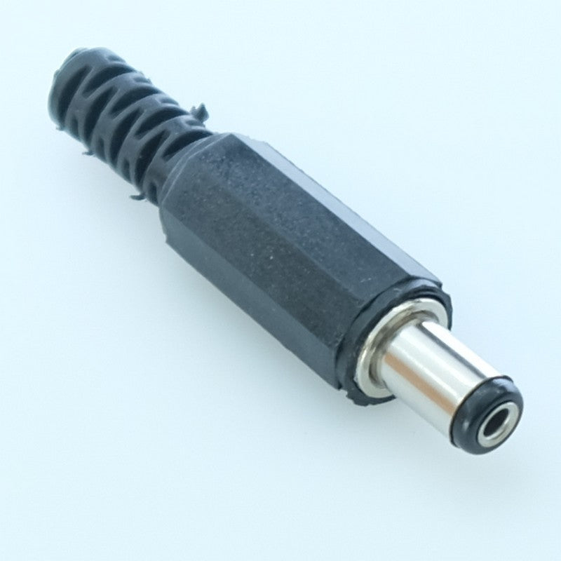 Fiche jack alimentation DC mâle plastique 2.1x5.5mm 9mm - Distri-Compo