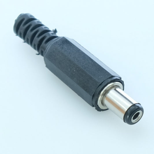 Fiche jack alimentation DC mâle plastique 2.1x5.5mm 9mm