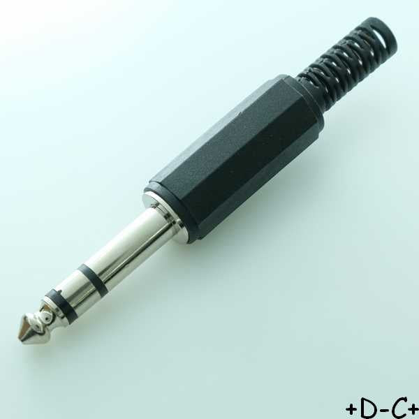 Fiche Jack stéréo 6.35mm mâle plastique RND