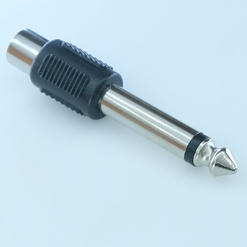 Adaptateur RCA femelle vers Jack 6.35mm mono mâle plastique