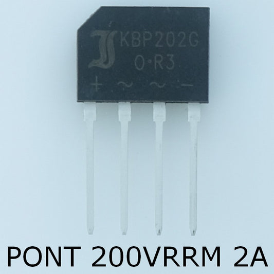 KBP202G Pont redresseur 200V 2A 4-Pin Diotec